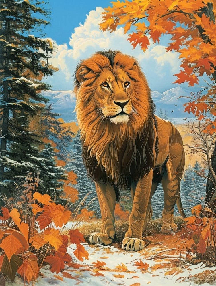 Barbary Lion Relief Illustration 1