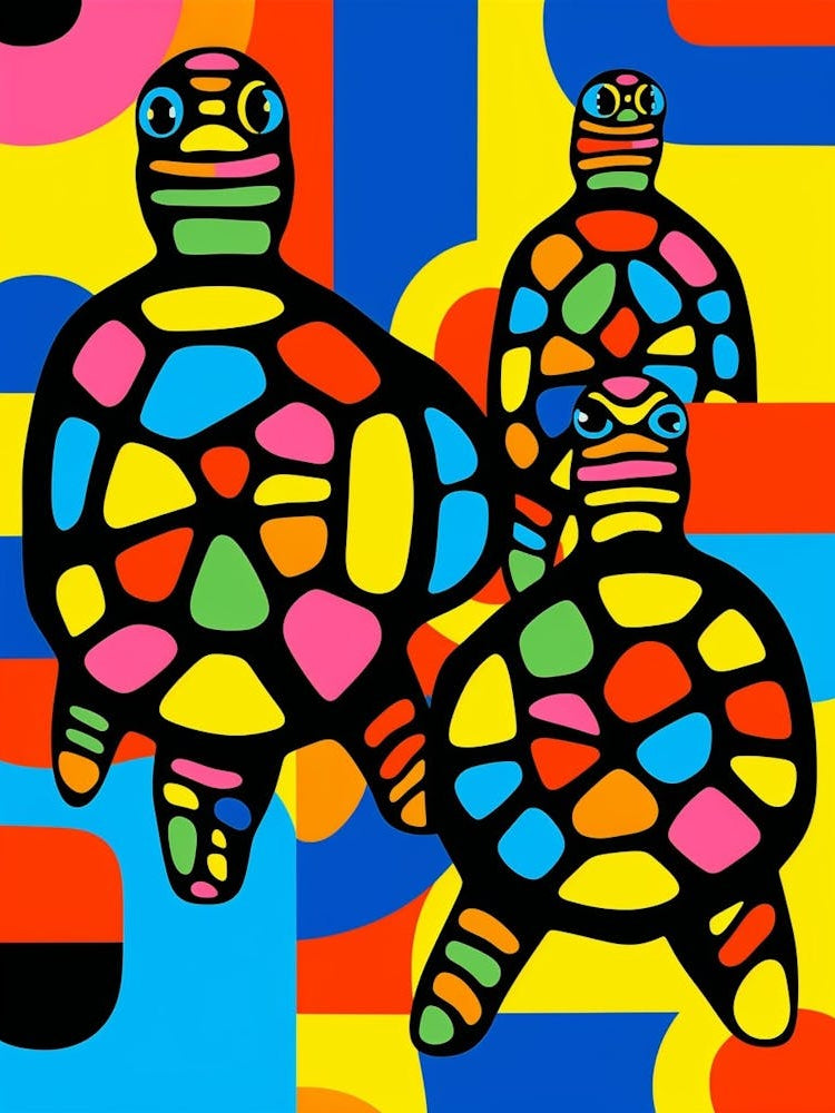 Turtles Abstract Pop Art 4