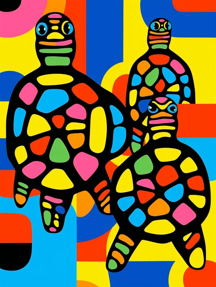 Turtles Abstract Pop Art 4