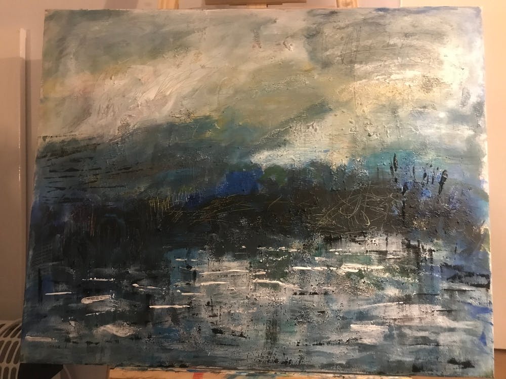 Stepping Into the unknown 30x24 acrylic on canvas