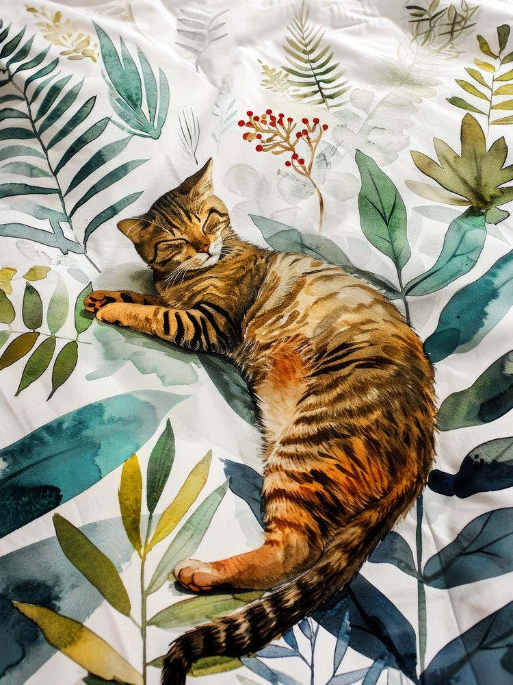 Cat Sleeping On Bed animal Cat's life