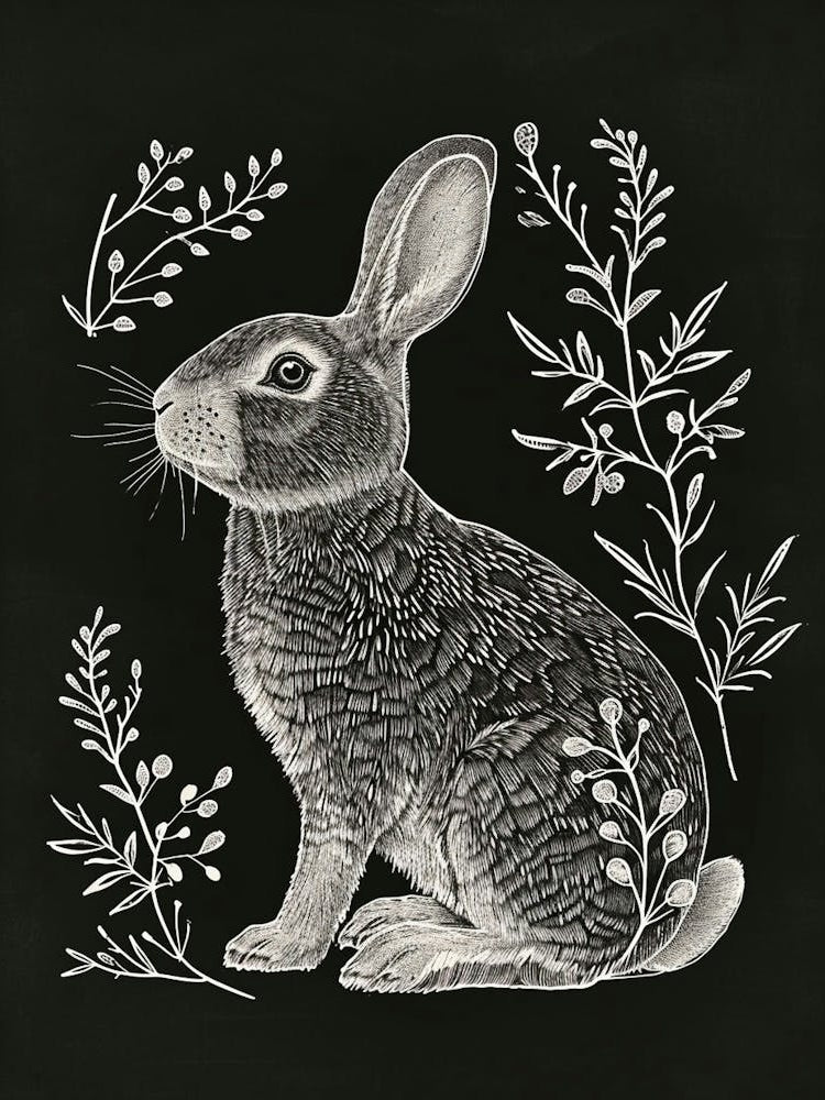 Cinnamon Rabbit Minimalist Illustration 4