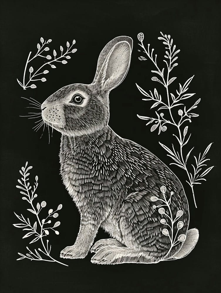 Cinnamon Rabbit Minimalist Illustration 4