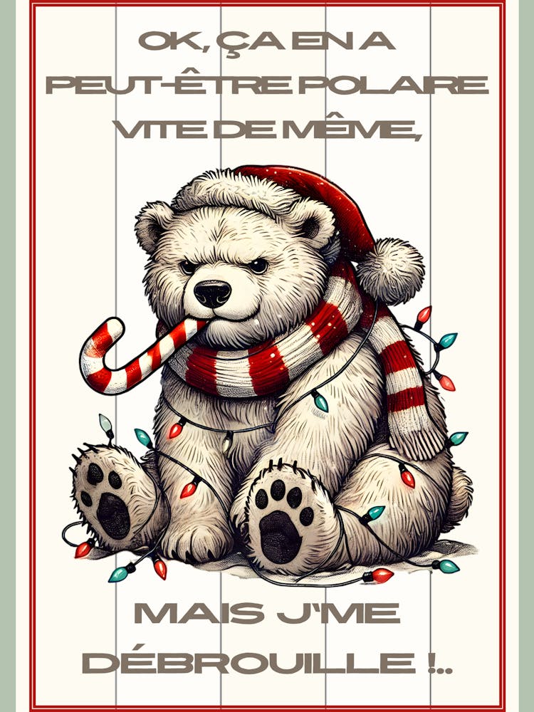 Humorvolles Weihnachtsbärenposter