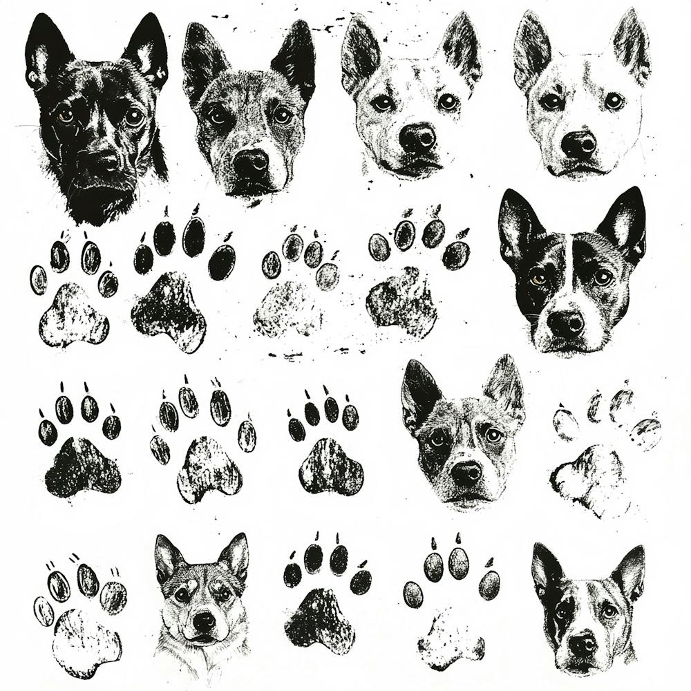 Dogs and Footprint