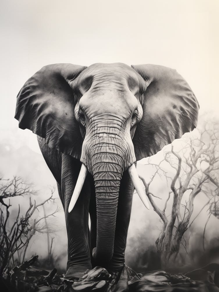 African Elephant Realism Portrait 3