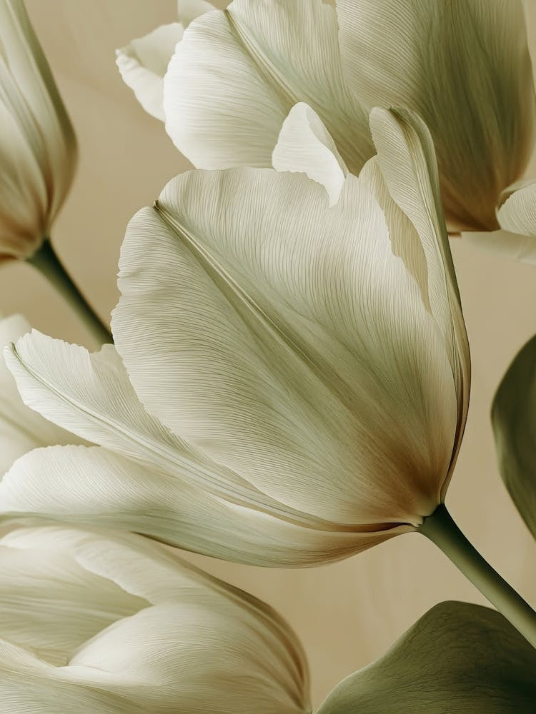 Green Beige Close Up Petals 3 1