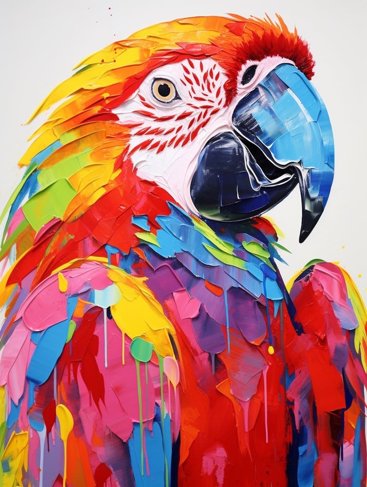 Colourful Bird Painting Macaw 1