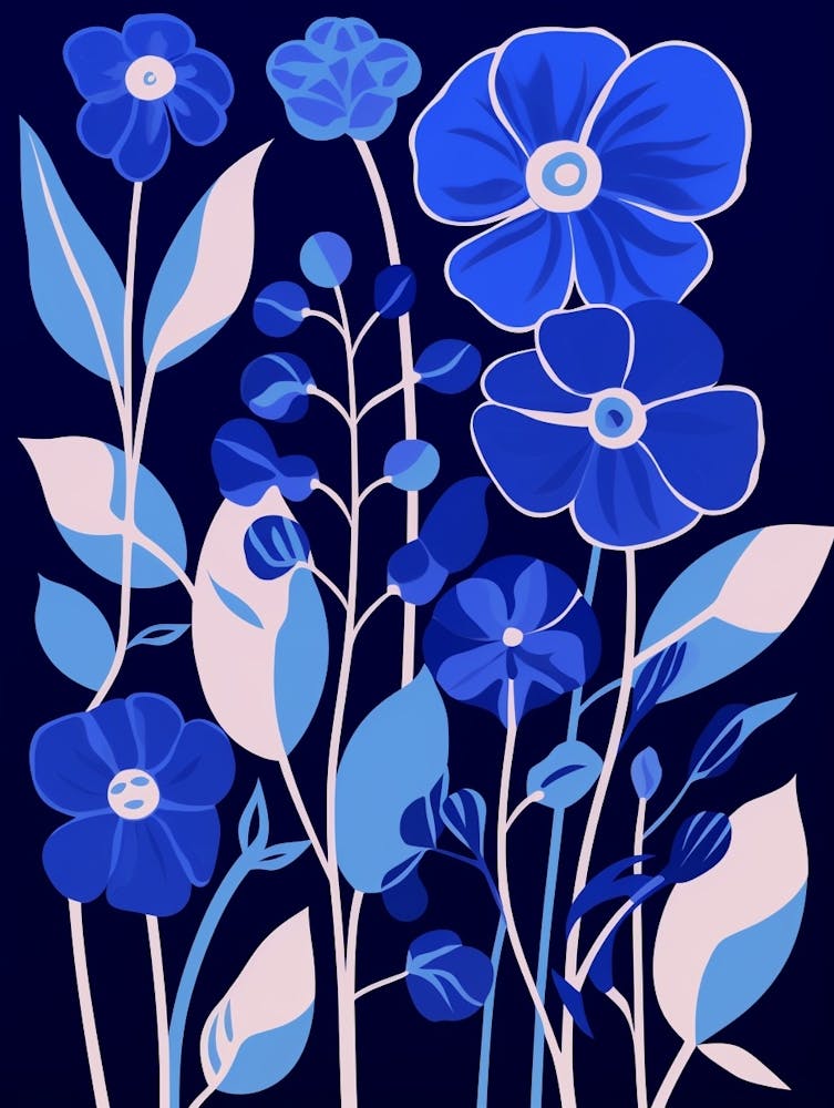 Blue Flower Illustration Flax Flower 4