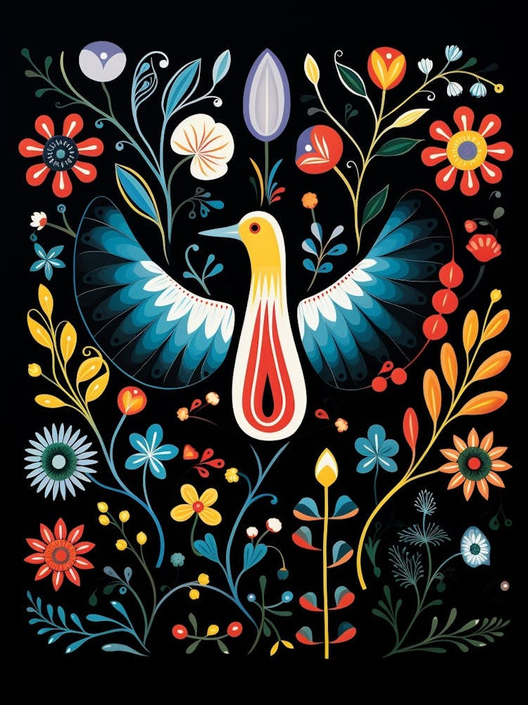 Folk Bird Illustration Albatross 2