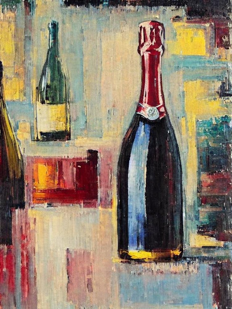 American Sparkling Wine 1 Oil Painting Cocktail Poster