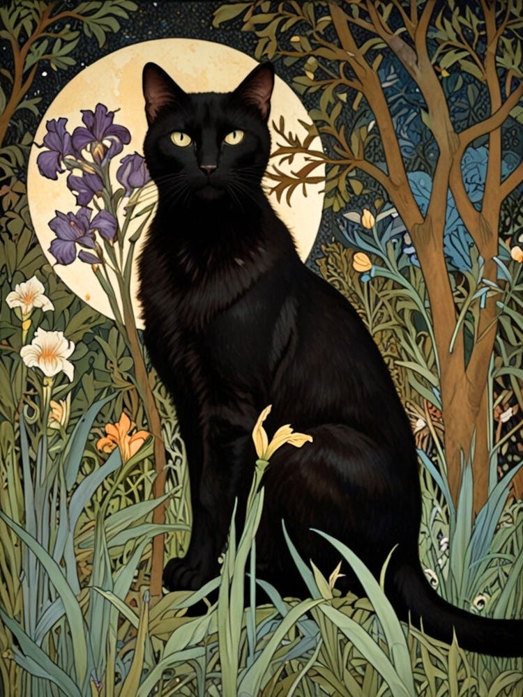 William Morris Black Cat In The Moonlight 23