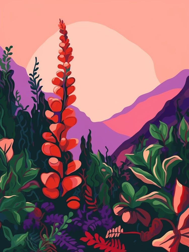 Boho Wildflower Painting Foxglove 3