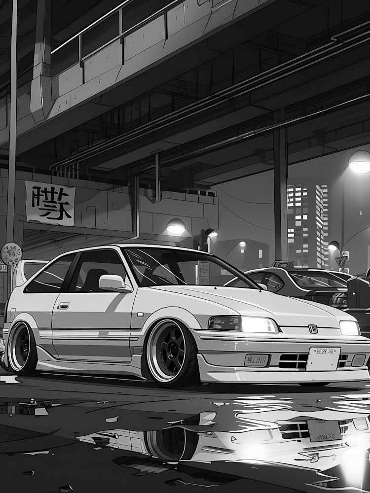 Honda Civic At Night