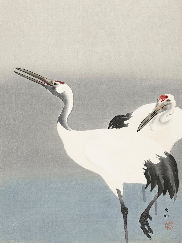 Two Cranes (1900 1930), Ohara Koson