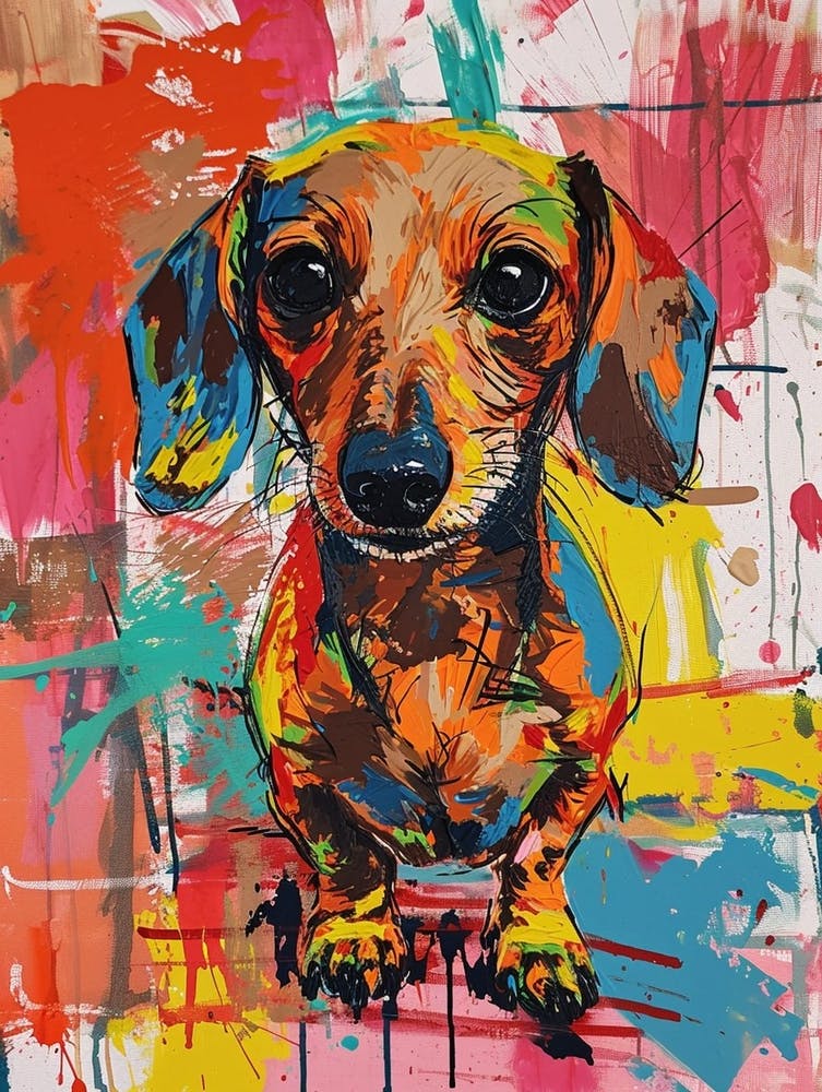 Dachshund Acrylic Painting 5