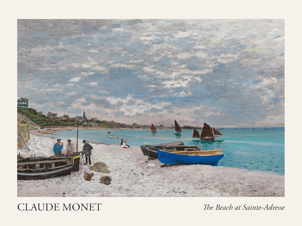 The Beach At Sainte Adresse, Claude Monet Poster