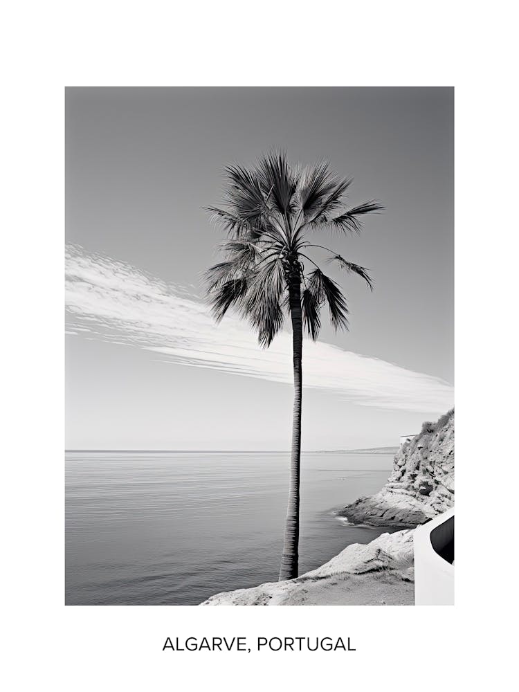 Poster Of Algarve, Portugal, Photography In Black And White 3