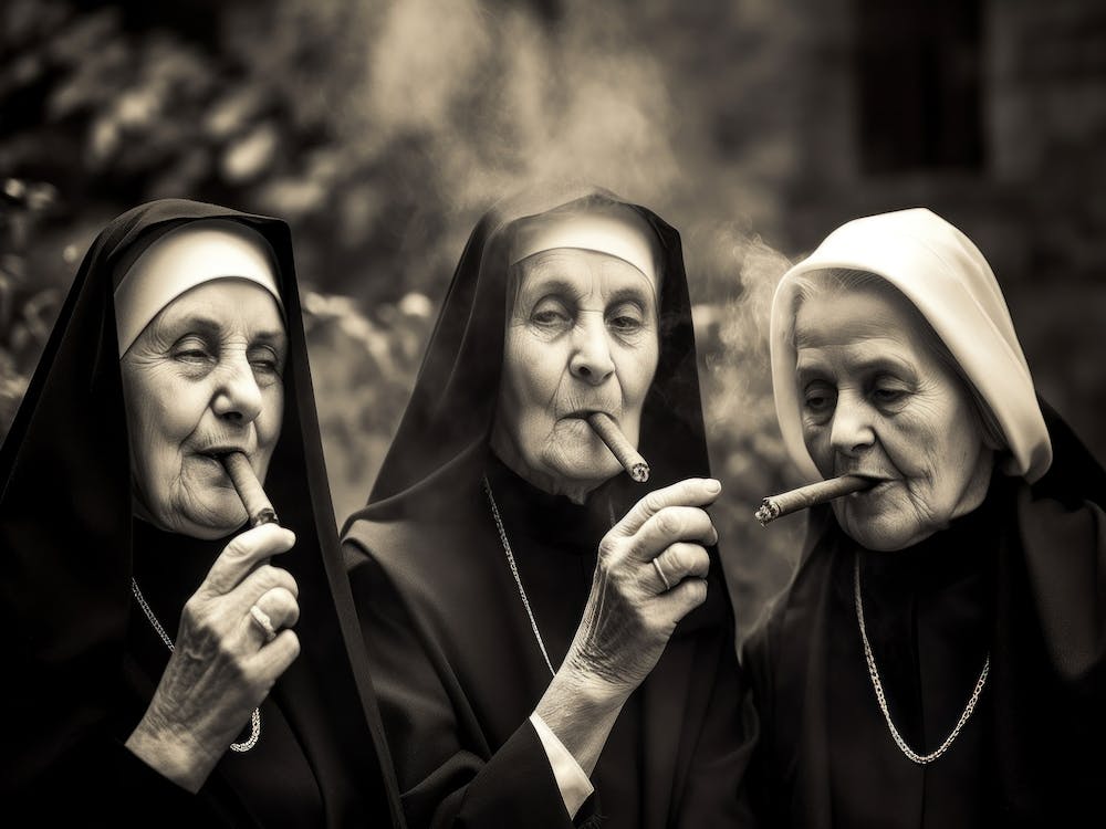 Three Nuns Smoking