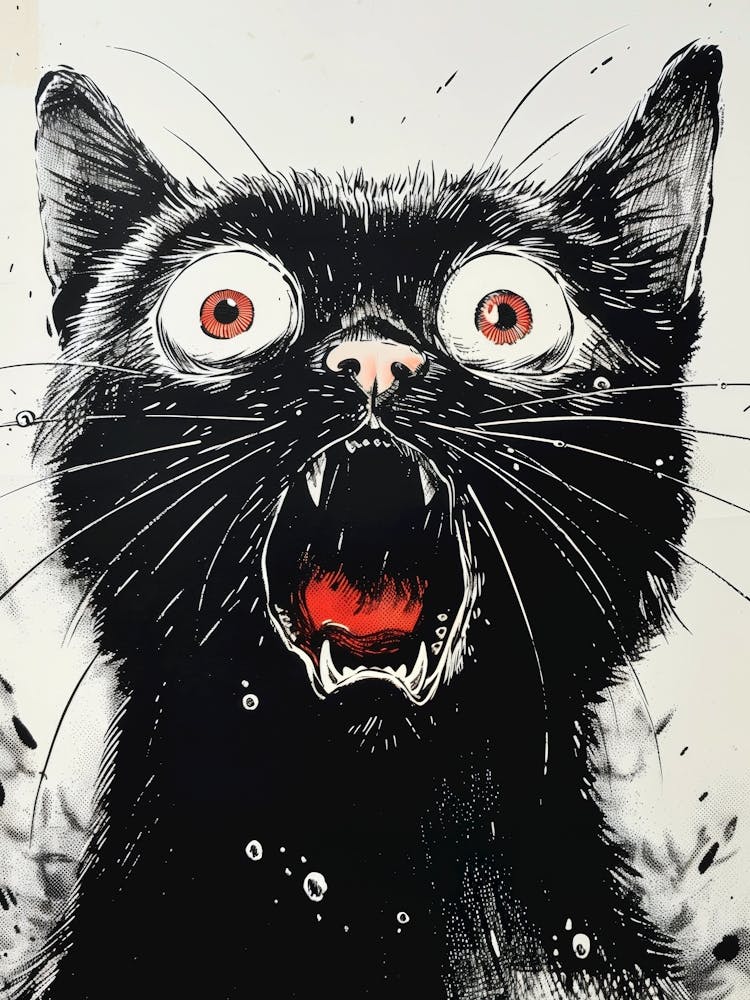 Black Cat With Red Eyes