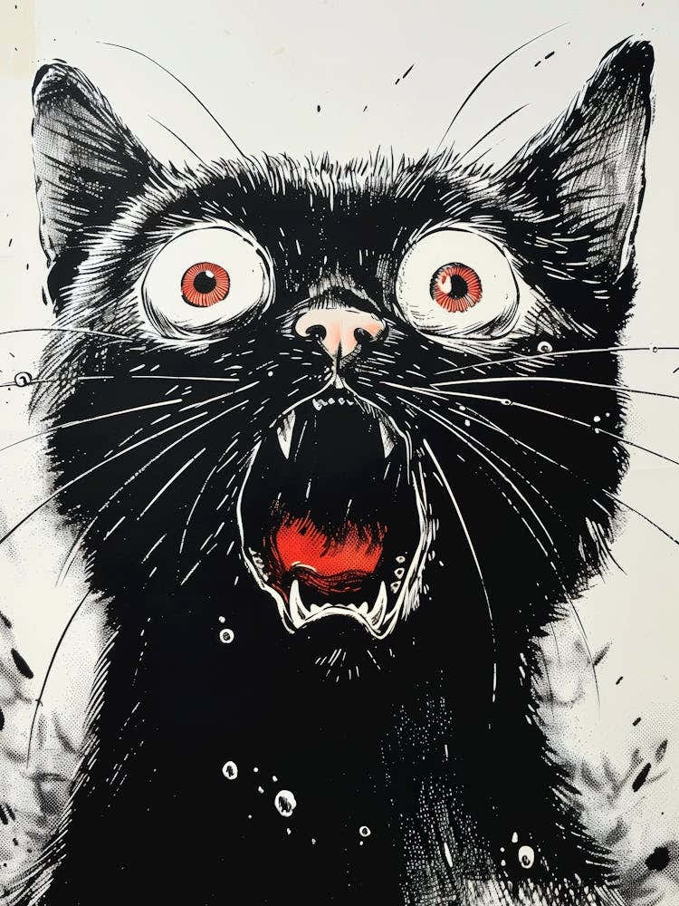 Black Cat With Red Eyes