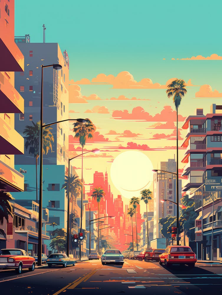 City Of Los Angeles | Retrofuturism Liberty