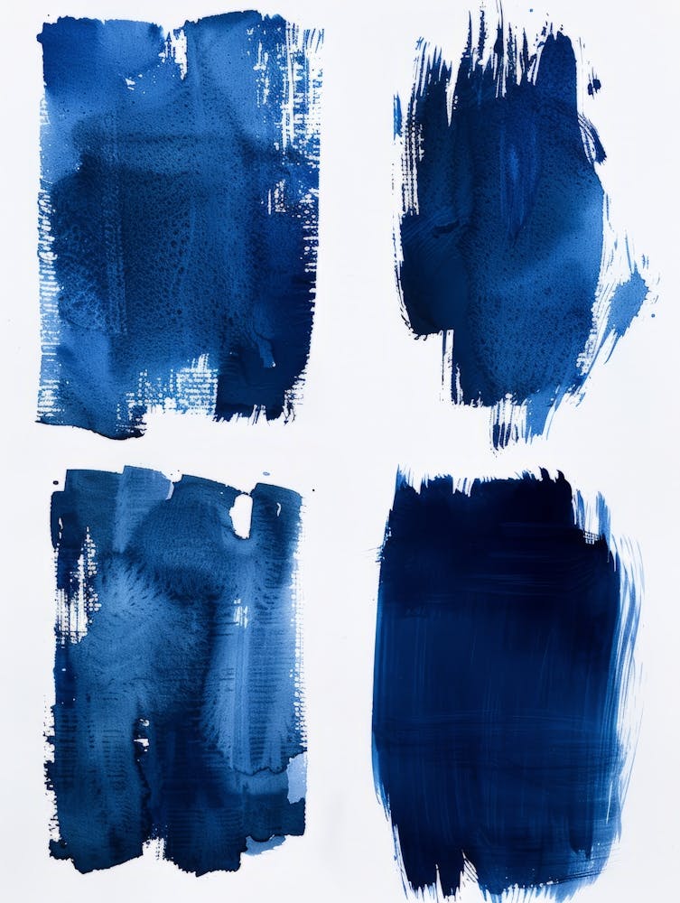 Blue Watercolor Brush Strokes