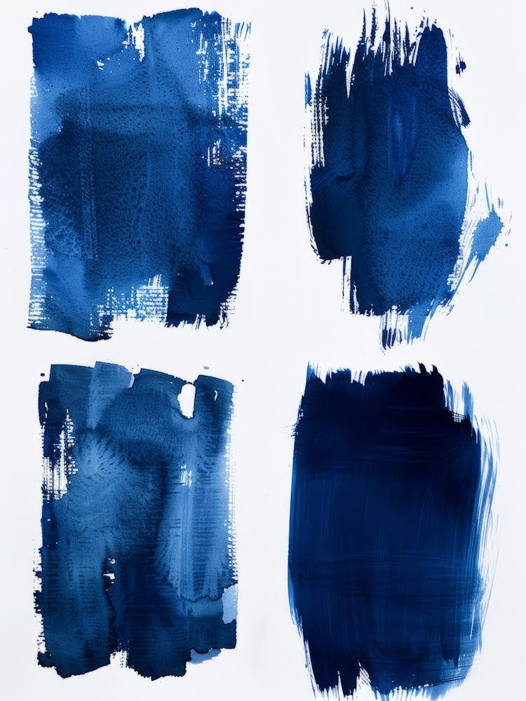 Blue Watercolor Brush Strokes