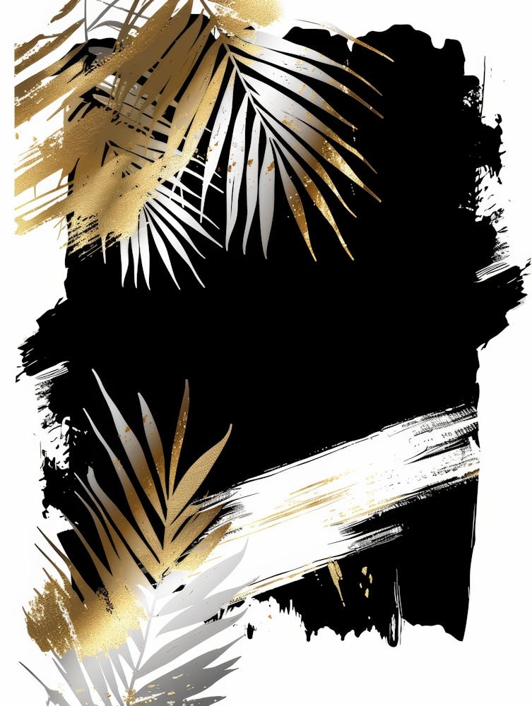 Gold And Black Palm Leaves 7