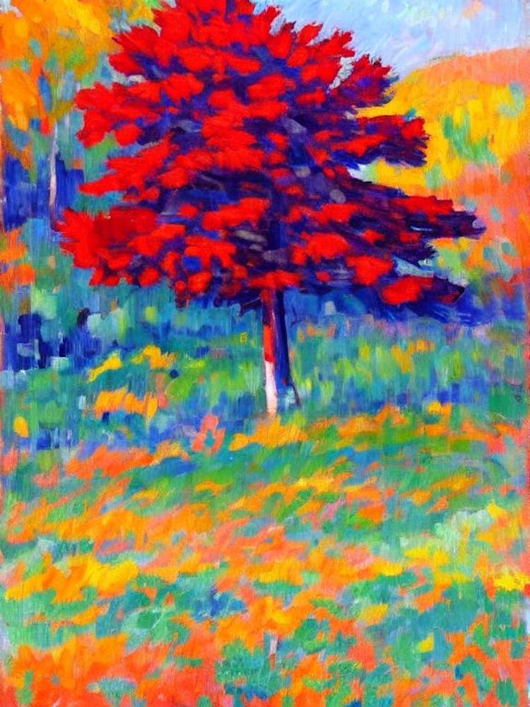 Colorado Blue Spruce tree Abstract Block Colour