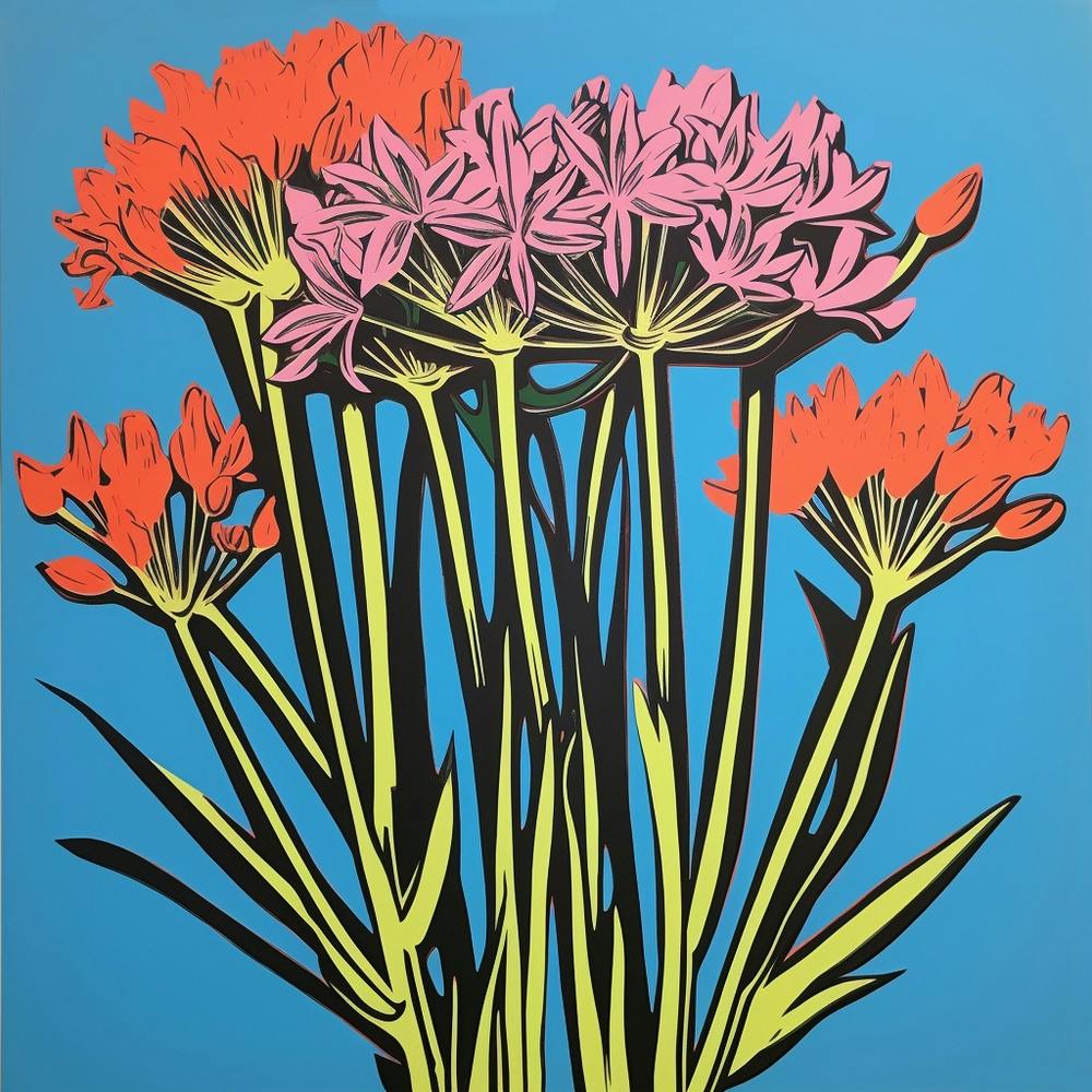 Agapanthus 1 Pop Art Illustration Square