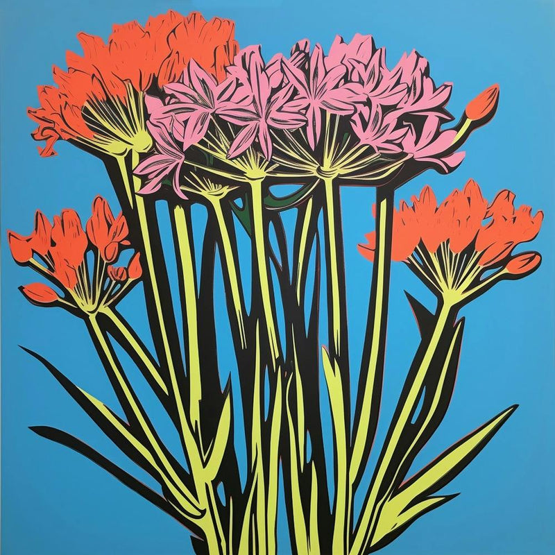 Agapanthus 1 Pop Art Illustration Square
