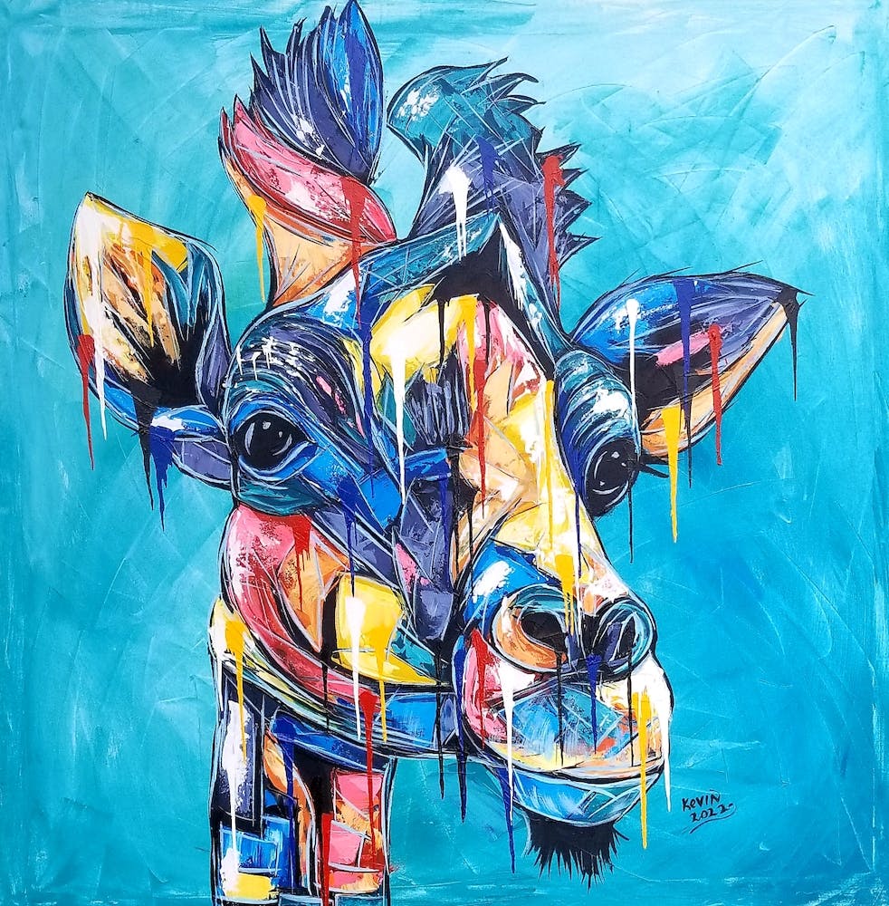 Abstract giraffe painting