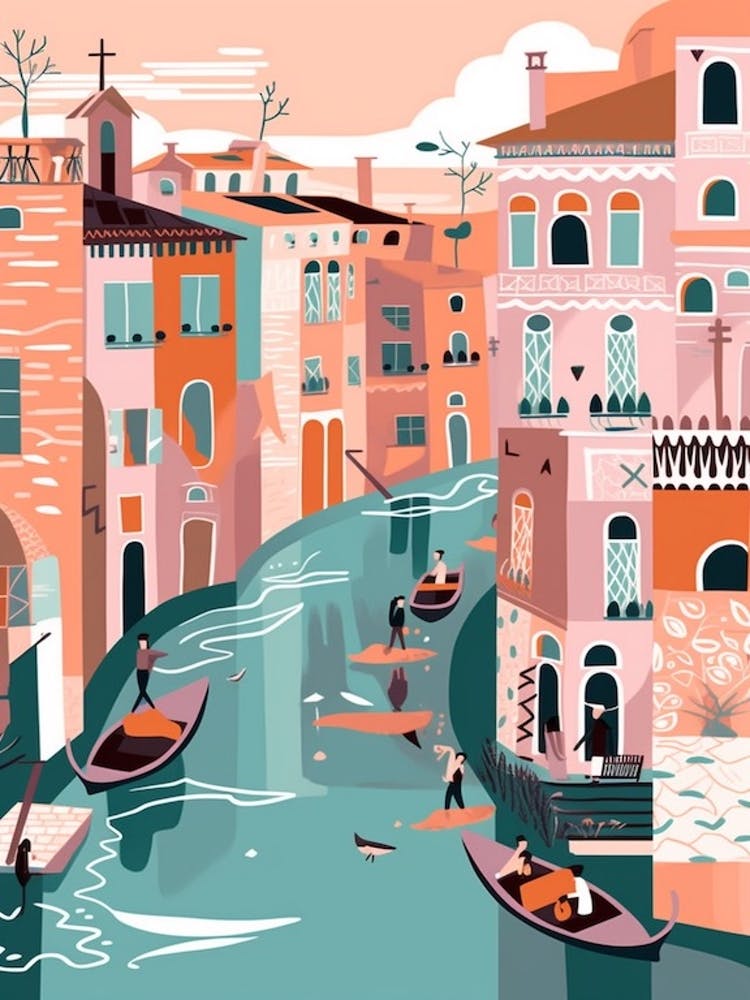 Venice 2, Italy Illustration