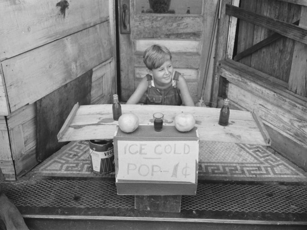 Ice Cold Pop, Children S Stand In Farm Marketing Section, Muskogee, Oklahoma By Russell Lee
