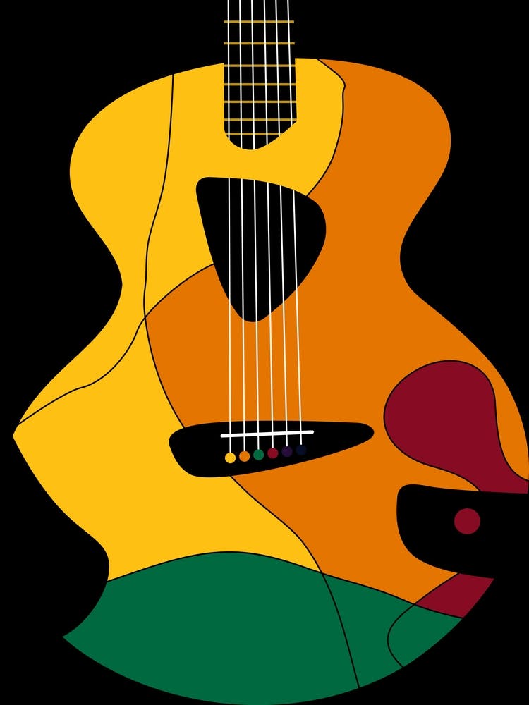Colorful Acoustic Guitar