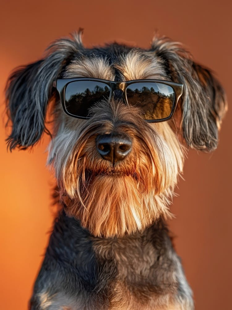 Schnauzer In Sunglasses. Generated AI.