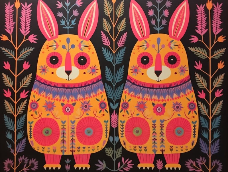 Pika 1 Folk Style Animal Illustration