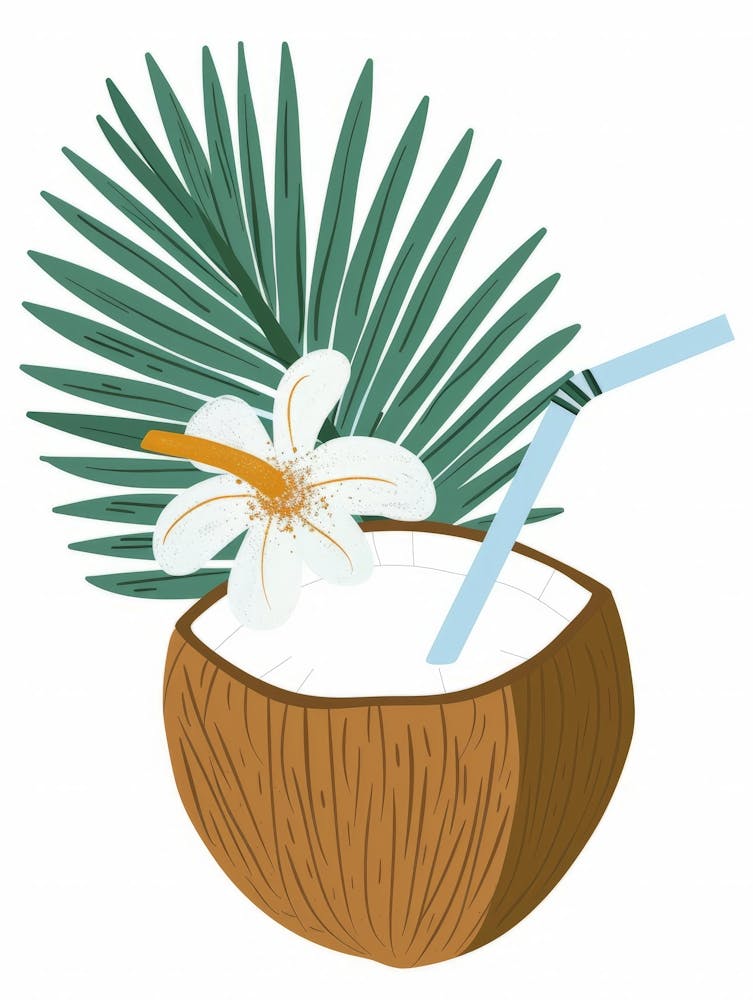 Coconut With A Straw 1