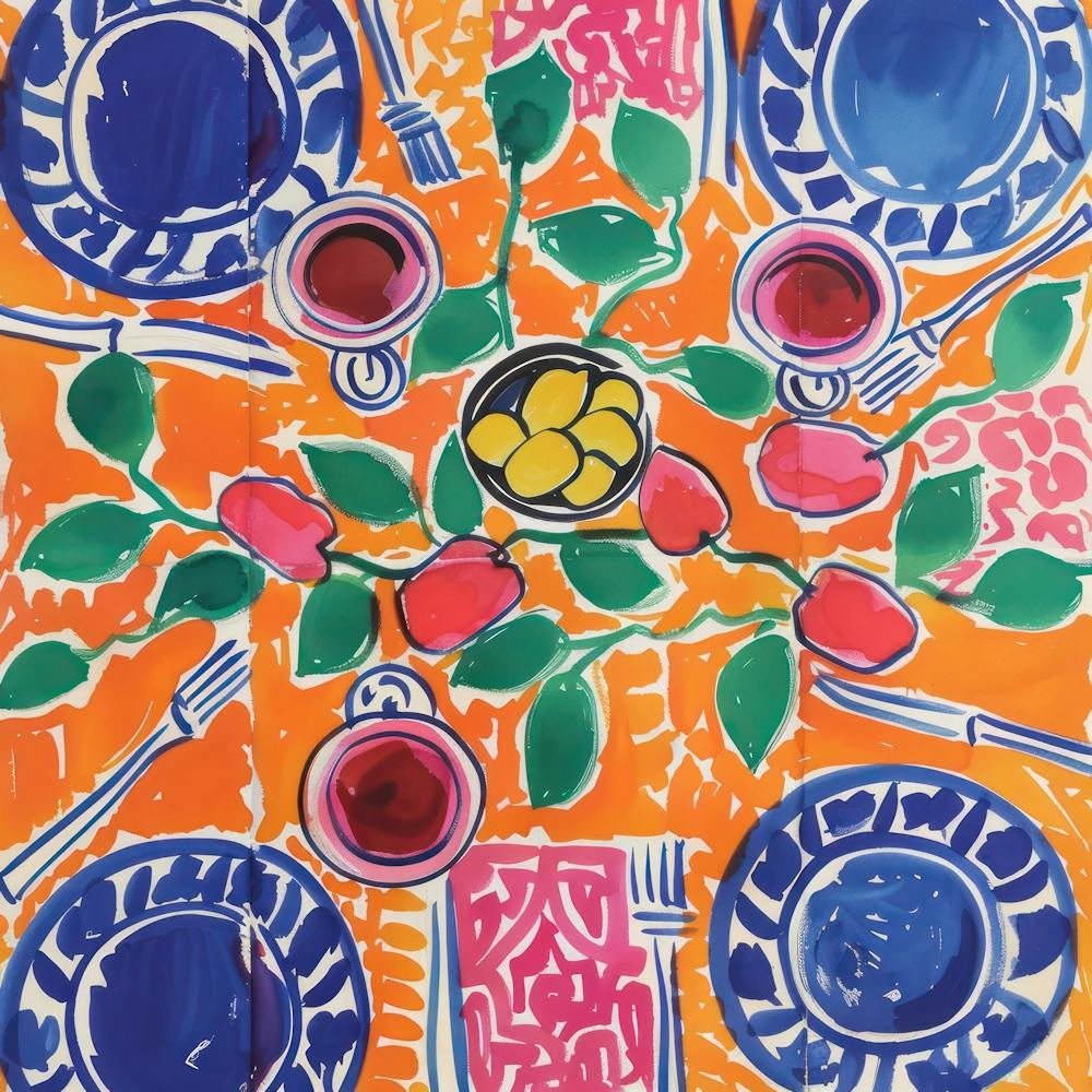 Table With Wine Matisse Style 1