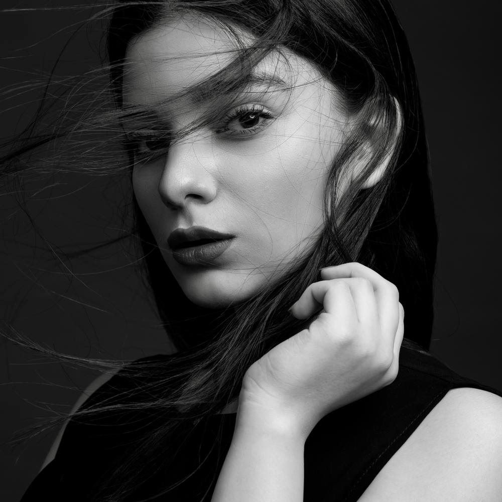 Black And White Portrait Of A Woman