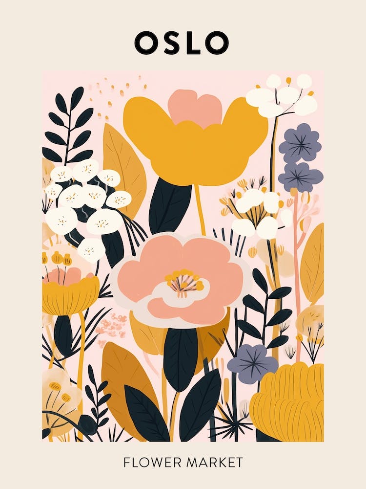 Flower Market Poster Oslo Norway 2