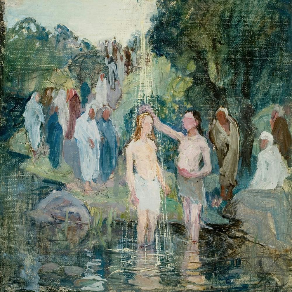 The Baptism Of Christ, Draft For The Luumäki Church Altarpiece (1913), Pekka Halonen