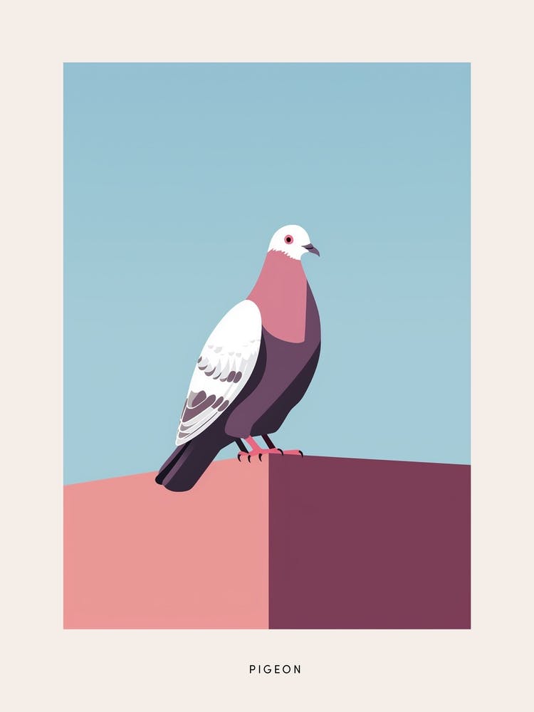 Minimalist Pigeon 1 Bird Poster