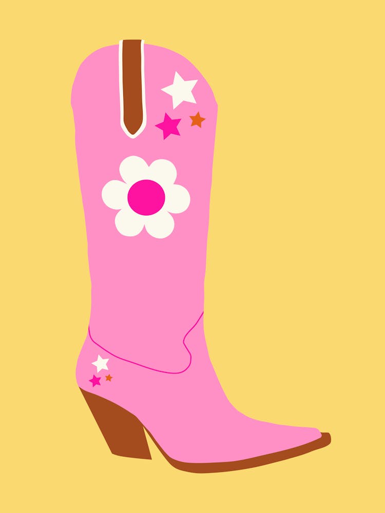 Botte de cowboy | 05 - Rose et Jaune