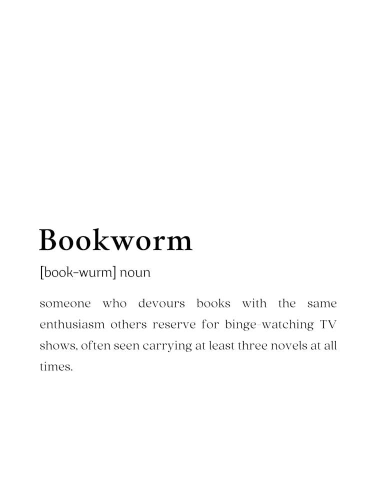 Bookworm Funny Definition Wall