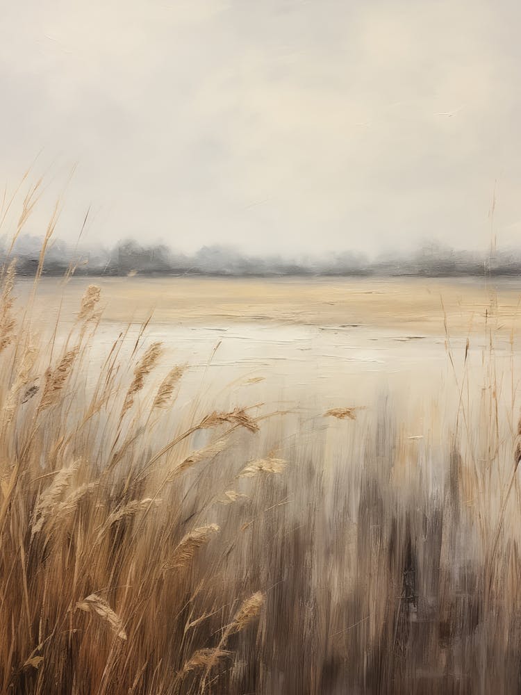 Autumn Landscape Hay Field Painting