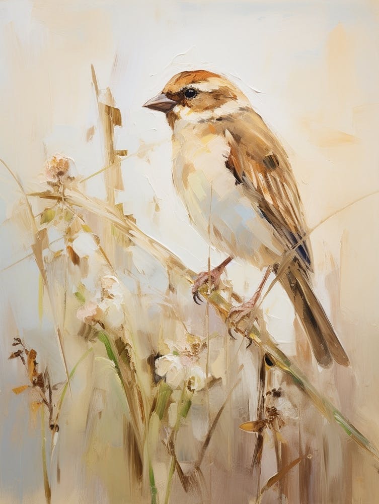Bird Painting House Sparrow 4