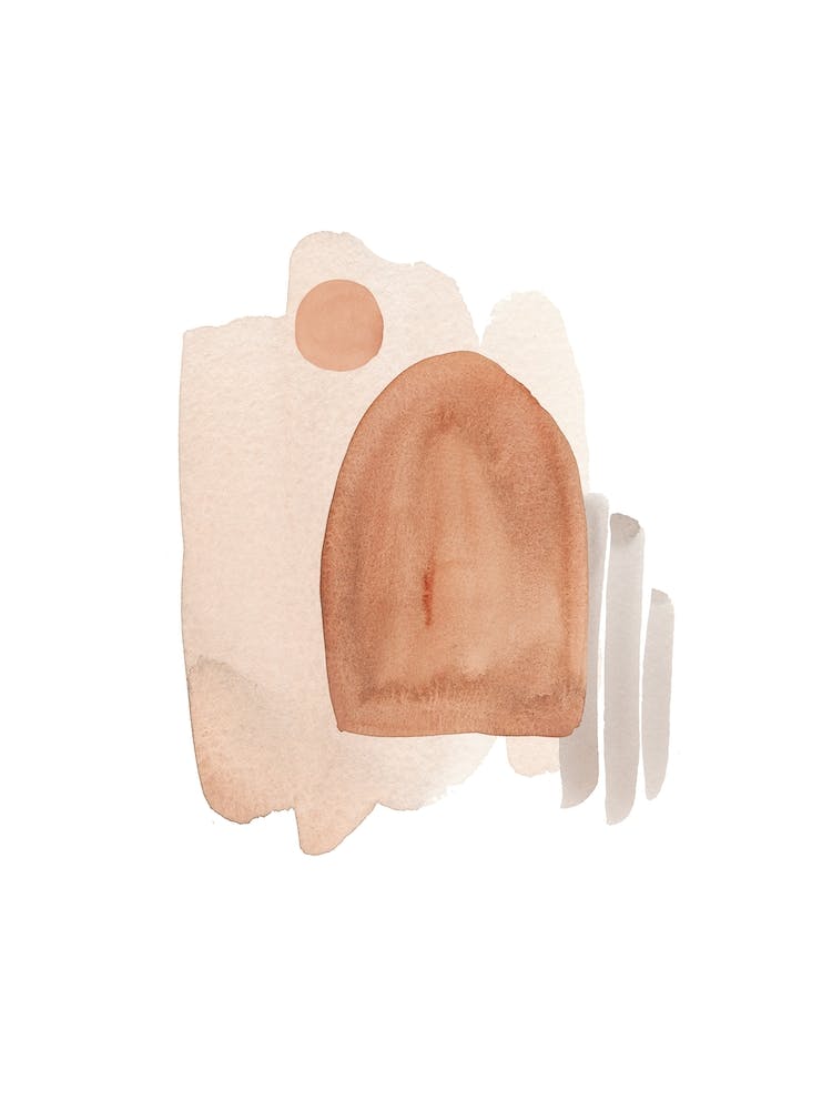 Rust Watercolor Composition