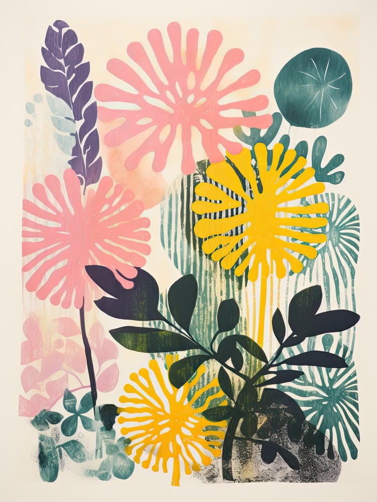 Colourful Botanical Risograph Style 18